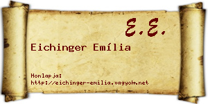 Eichinger Emília névjegykártya